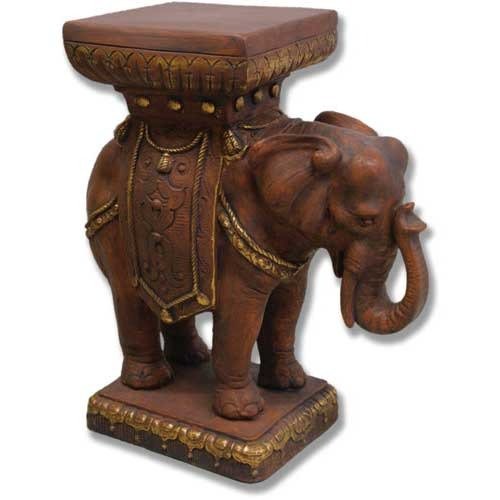 XoticBrands OSHF6862 Elephant Pedestal 23 Garden Animal Statue