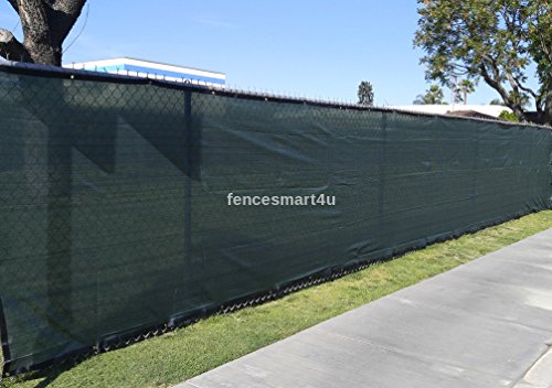 8 X 50 Dark Green UV Rated 85 Blockage Fence Privacy Screen Windscreen Shade Cover Fabric Mesh Tarp WGrommets 145gsm