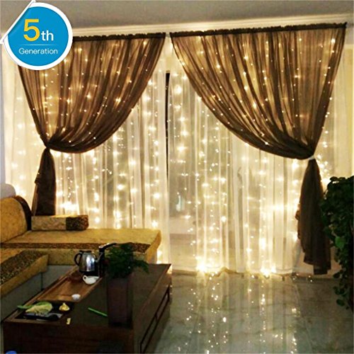Amars 3m3m 300leds Bedroom Led Icicle Curtain Lights Window Wall Waterfall Decoration Lights Outdoor Indoor 8