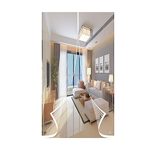 GUOYUYU Fly Screen 105x240cm Mesh Fly Curtain Shuts Automatically Magnetic Seal Snaps Gas Permeable Transparent Good Transmittance for Patio Gazebo and Front Doors White