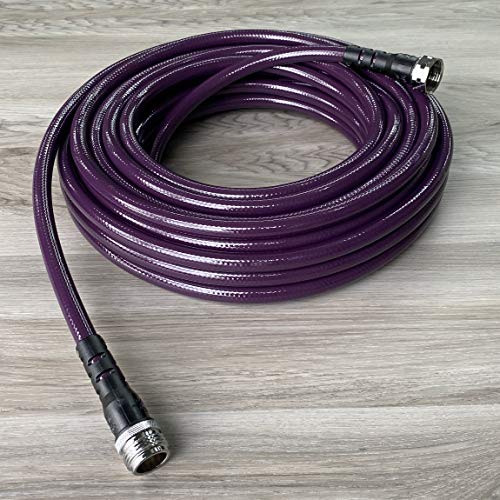 Water Right 400 Series Slim  Light Garden Hose Lead Free  Drinking Water Safe 25Foot x 716Inch Brass Fittings Eggplant